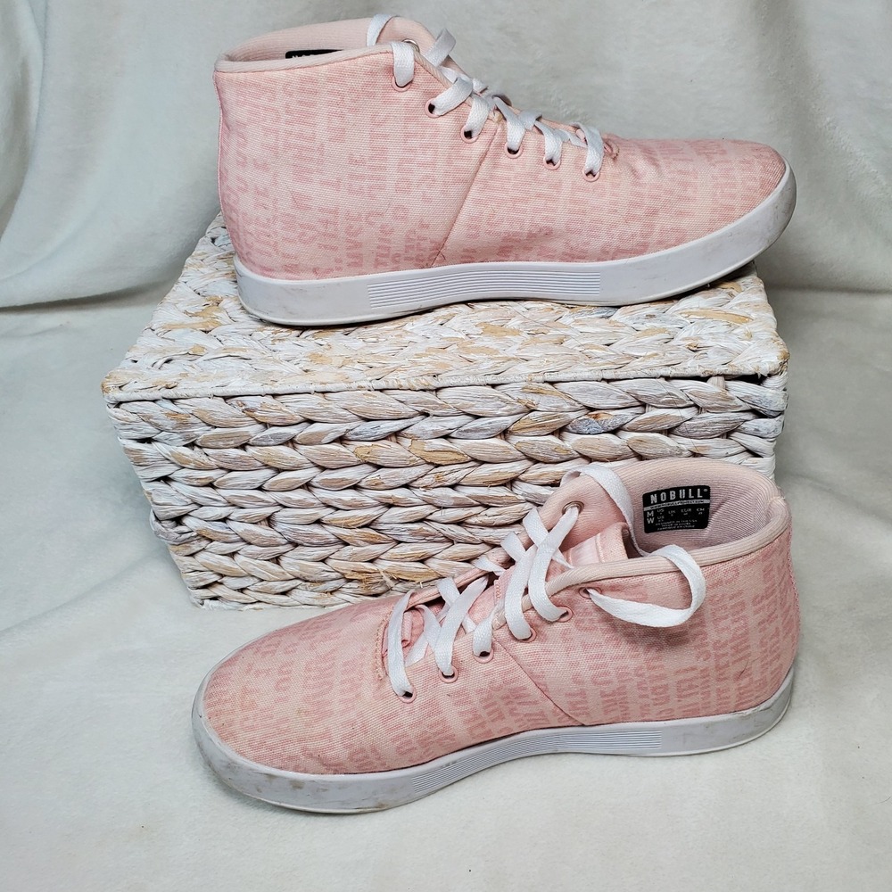 NOBULL Y2K Barbiecore High Top Canvas Pink Sneakers Trainer Womens Size 8.5 - Picture 2 of 7